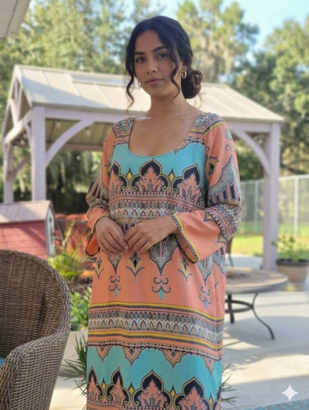 Gibson Latimer Multicolor Turquoise Dress